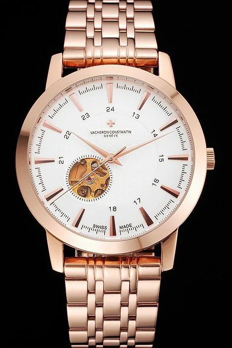 Vacheron Constantin Tourbillon White Dial Rose Gold Case And Bracelet new123011
