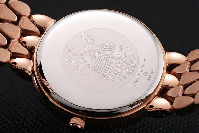 Omega De Ville Prestige Black Dial With Diamonds Rose Gold Case And Bracelet new123341