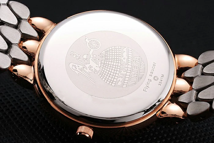 Omega De Ville Prestige Dark Grey Dial With Diamonds Rose Gold Case Two Tone Bracelet new123342