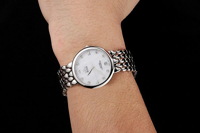 Omega De Ville Prestige White Dial With Diamonds Stainless Steel Case And Bracelet new123345