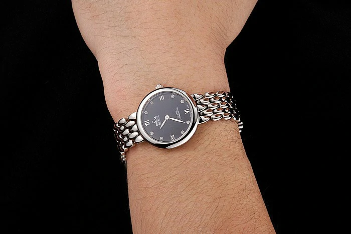 Omega De Ville Prestige No Date Dark Grey Dial With Diamonds Stainless Steel Case And Bracelet new123347