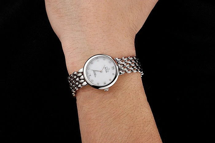 Omega De Ville Prestige No Date White Dial With Diamonds Stainless Steel Case And Bracelet new123348