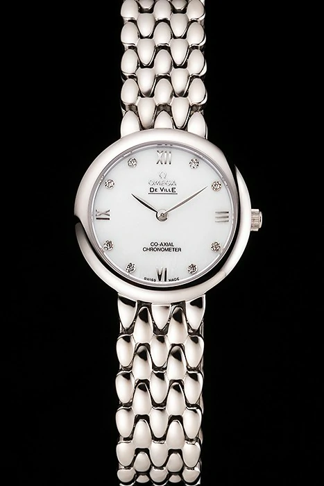 Omega De Ville Prestige No Date White Dial With Diamonds Stainless Steel Case And Bracelet new123348