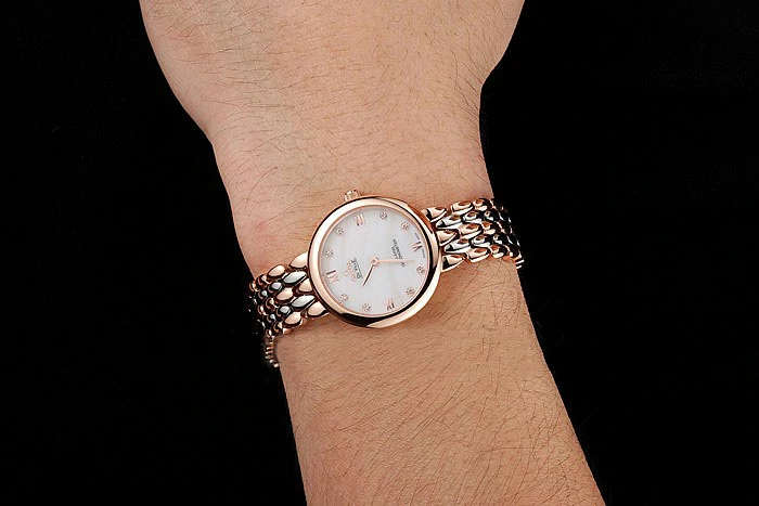 Omega De Ville Prestige No Date White Dial With Diamonds Rose Gold Case Two Tone Bracelet new123349