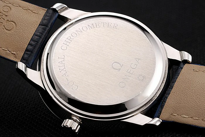 Omega De Ville Prestige White Dial Stainless Steel Case Blue Leather Strap new123358
