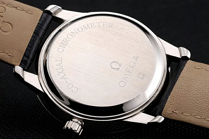 Omega De Ville Prestige Black Dial Stainless Steel Case Black Leather Strap new123362