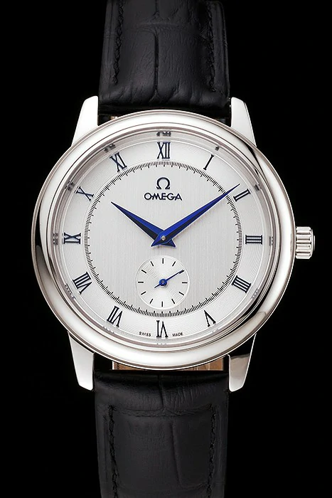 Omega De Ville Prestige Small Seconds Silver Dial Stainless Steel Case Black Leather Strap new123363