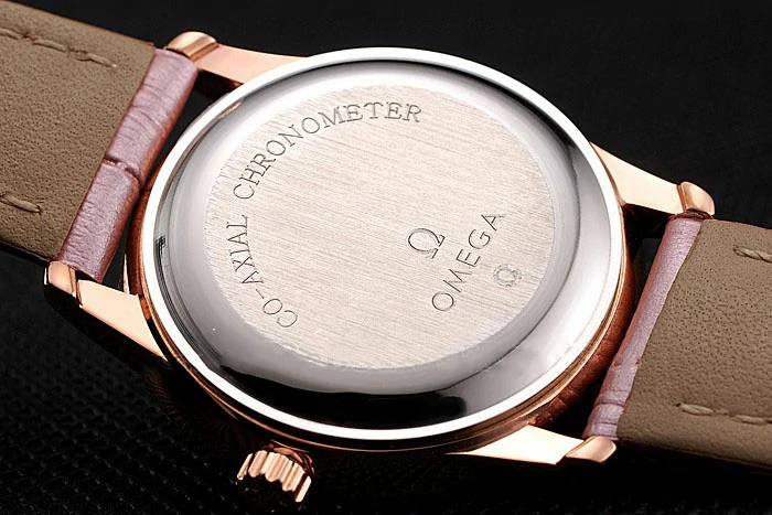 Omega De Ville Prestige Small Seconds White Dial Diamond Bezel Rose Gold Case Pink Leather Strap new123371