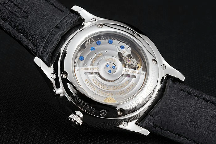 Jaeger LeCoultre Master Ultra Thin Reserve De Marche White Dial Diamond Bezel Stainless Steel Case Black Leather Strap new123394