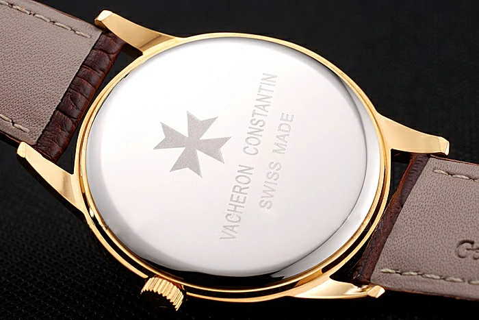 Vacheron Constantin Patrimony Chronometre Royal Gold Dial Gold Case Brown Leather Strap new123410