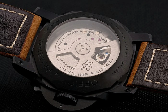 Panerai Luminor GMT Carbotech Black Dial Black Case Brown Leather Strap new123411