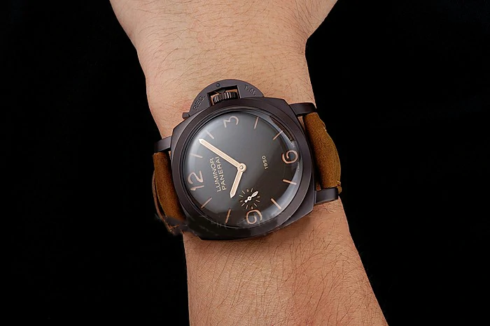 Panerai Luminor 1950 Dark Brown Dial And Case Brown Leather Strap new123414