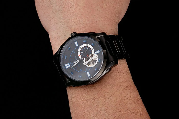 IWC Pilot's Watch Black Dial With Blue Marking Black Plated Stainless Steel Case And Bracelet new123566