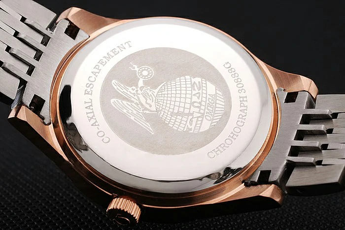 Omega De Ville White Dial Rose Gold Case Two Tone Bracelet new123886