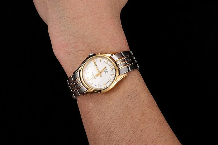 Omega De Ville Ladies White Dial Gold Case Two Tone Bracelet new123891