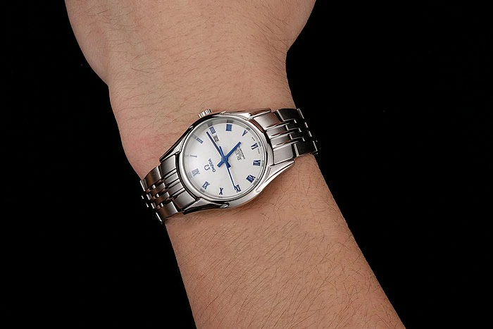 Omega De Ville Ladies White Dial Blue Numerals Stainless Steel Case And Bracelet new123893