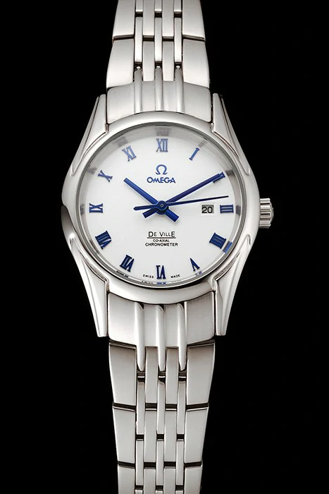 Omega De Ville Ladies White Dial Blue Numerals Stainless Steel Case And Bracelet new123893