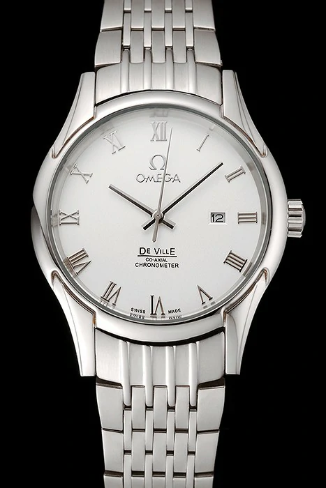 Omega De Ville White Dial Roman Numerals Stainless Steel Case And Bracelet new123896