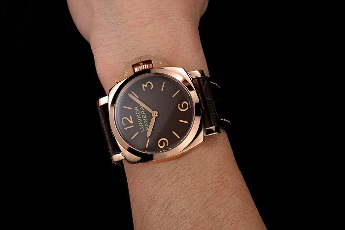 Panerai Luminor Brown Dial Rose Gold Case Brown Leather Strap new123946
