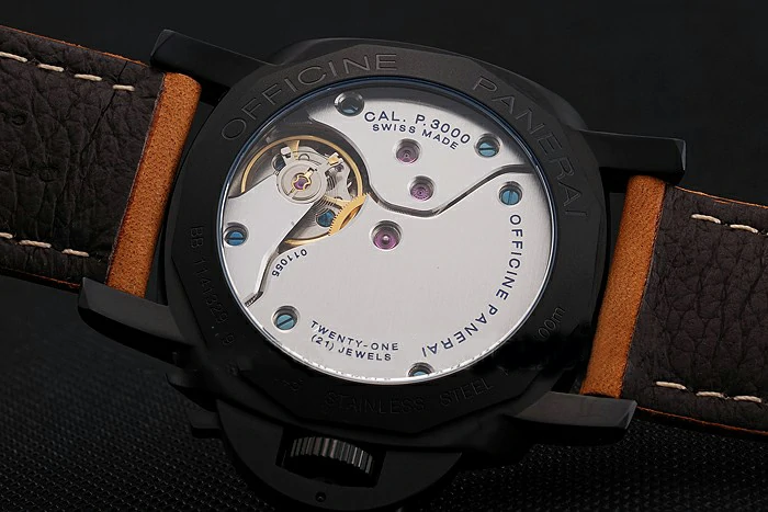 Panerai Luminor 1950 Black Dial Black PVD Case Brown Suede Leather Strap new123956