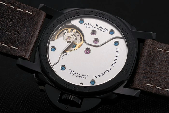 Panerai Luminor Black Dial Black PVD Case Brown Leather Strap new123960