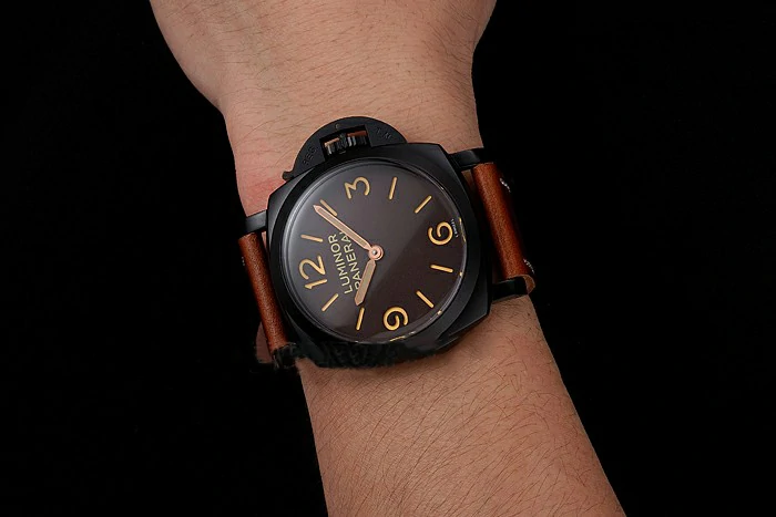 Panerai Luminor Brown Dial Black PVD Case Brown Leather Strap new123961