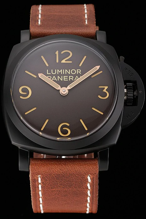 Panerai Luminor Brown Dial Black PVD Case Brown Leather Strap new123961