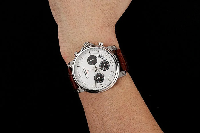 Chopard L.U.C 8HF Power Control White Dial Brown Leather Bracelet new124455