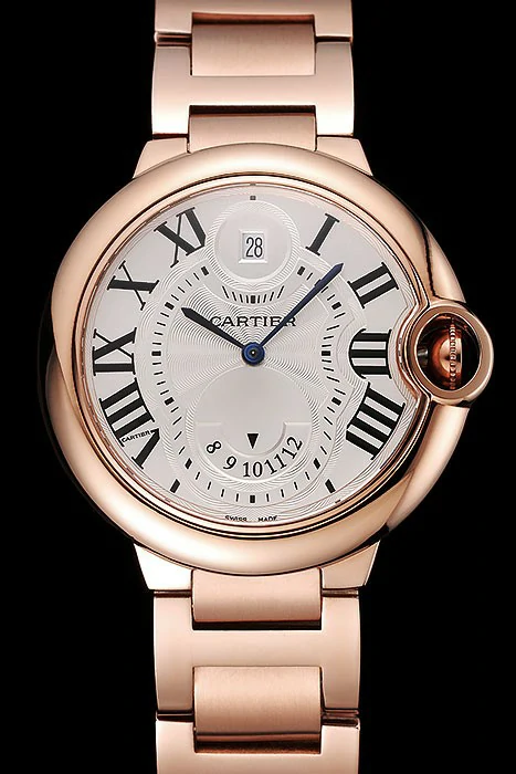 Cartier Ballon Bleu Two Timezone White Dial Rose Gold Case Rose Gold Bracelet new124490