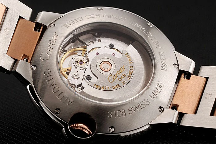 Cartier Ballon Bleu Two Timezone White Dial Silver Case Rose Gold And Silver Bracelet new124494