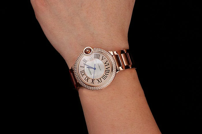 Cartier Ballon Bleu 46 MM Diamond Dial Diamond Case Rose Gold Bracelet new124499