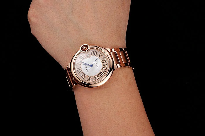 Cartier Ballon Bleu 46 MM Diamond Dial Rose Gold Bracelet new124501