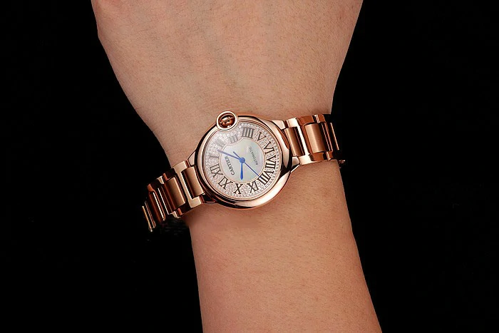 Cartier Ballon Bleu 40 MM Diamond Dial Rose Gold Bracelet new124502