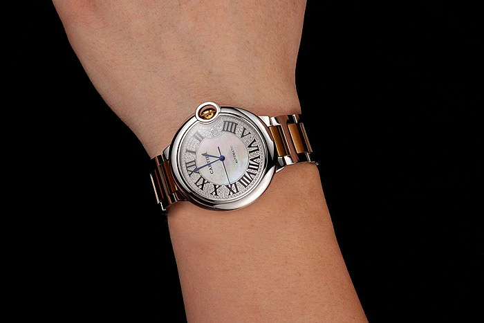 Cartier Ballon Bleu 46 MM Diamond Dial Gold And Staineless Steel Bracelet new124507