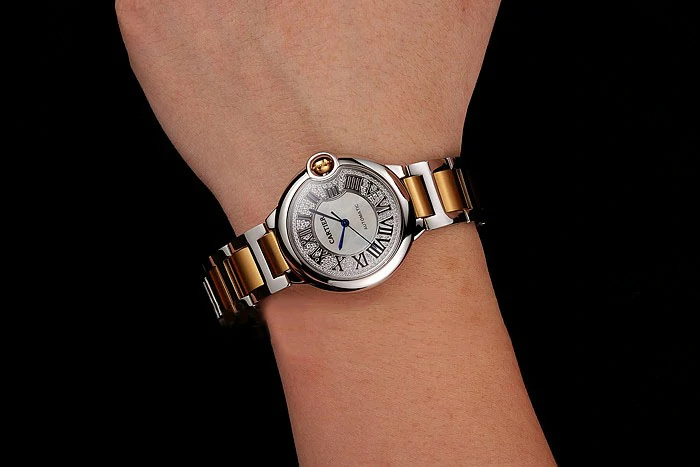 Cartier Ballon Bleu 40 MM Diamond Dial Gold And Staineless Steel Bracelet new124508
