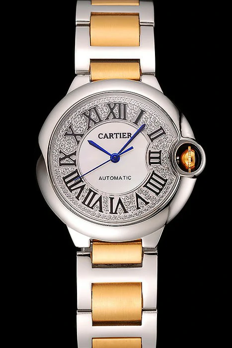 Cartier Ballon Bleu 40 MM Diamond Dial Gold And Staineless Steel Bracelet new124508