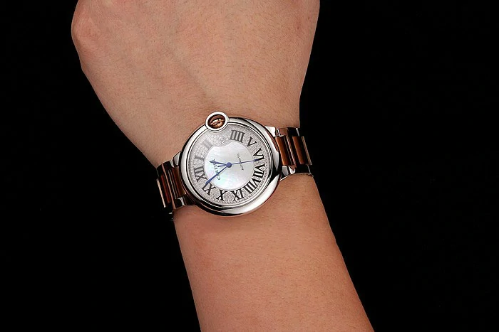 Cartier Ballon Bleu 46 MM Diamond Dial Rose Gold And Staineless Steel Bracelet new124509