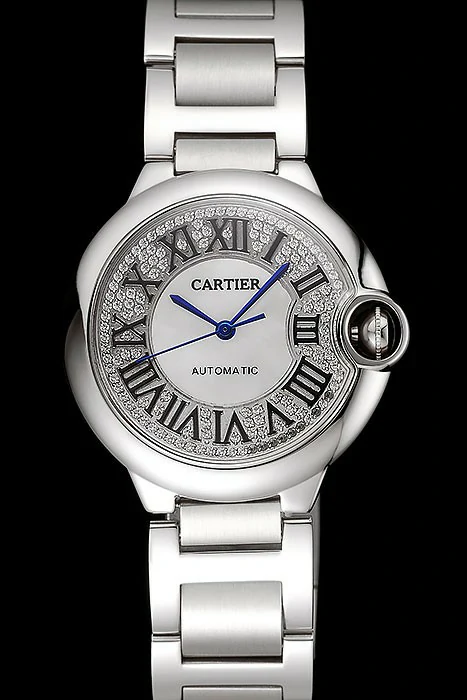 Cartier Ballon Bleu 40 MM Diamond Dial Staineless Steel Bracelet new124511