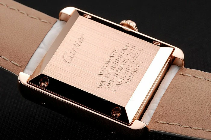 Cartier Tank Solo White Dial Gold Case White Leather Bracelet new124514