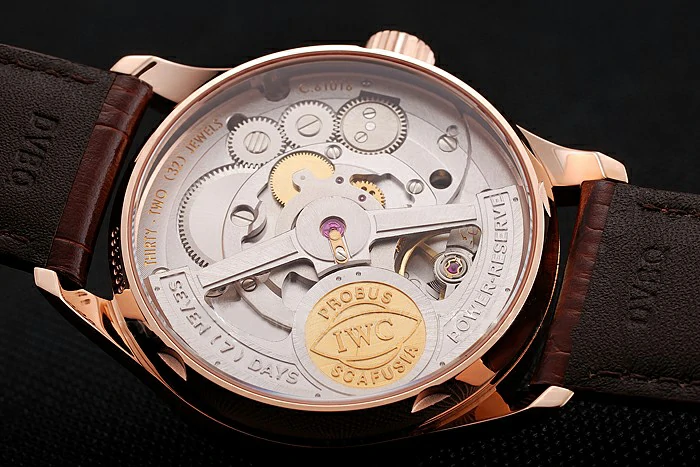 IWC Portuguese White Dial Gold Numerals Gold Case Brown Leather Bracelet new124532