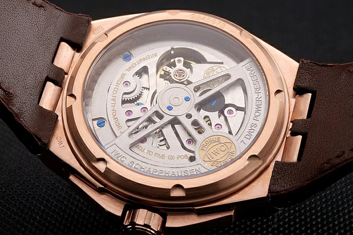 IWC Big Ingenieur 7 Day Power Reserve White Dial Rose Gold Case Brown Leather Bracelet new124538