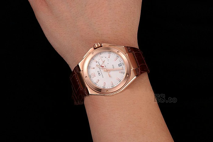 IWC Big Ingenieur 7 Day Power Reserve White Dial Rose Gold Case Brown Leather Bracelet new124538
