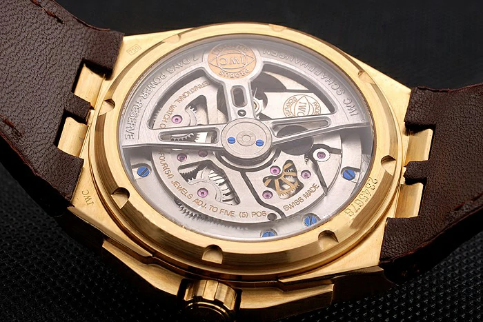 IWC Big Ingenieur 7 Day Power Reserve White Dial Gold Case Brown Leather Bracelet new124539