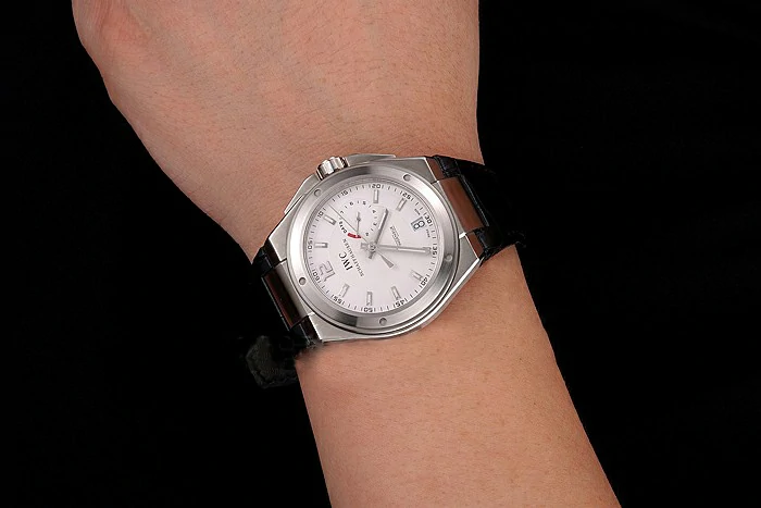 IWC Big Ingenieur 7 Day Power Reserve White Dial Silver Case Black Leather Bracelet new124540