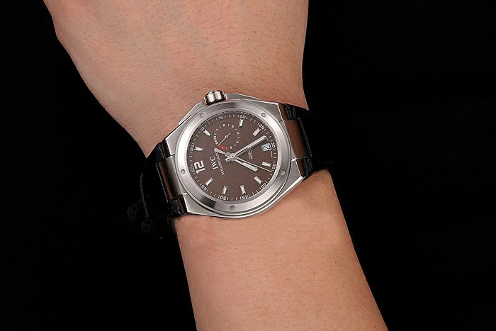 IWC Big Ingenieur 7 Day Power Reserve Brown Dial Silver Case Black Leather Bracelet new124542