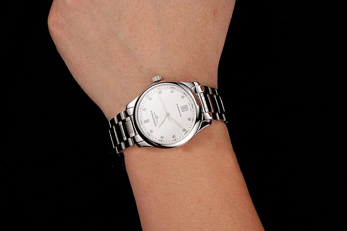 Longines Master White Dial Diamond Hour Markers Stainless Steel Bracelet new124543