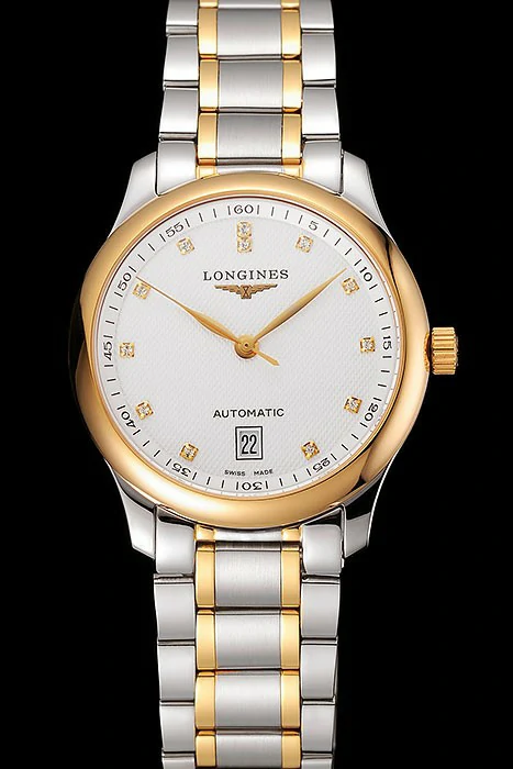 Longines Master White Dial Diamond Hour Markers Two Tone Stainless Steel Bracelet new124546