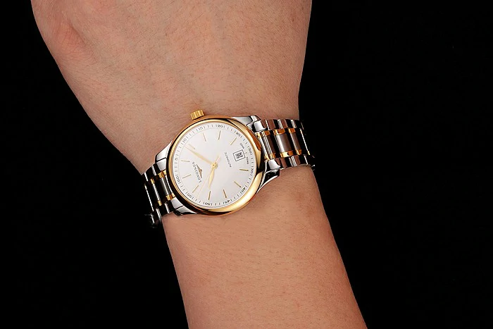 Longines Master White Dial Applied Indexes Hour Markers Two Tone Stainless Steel Bracelet new124547