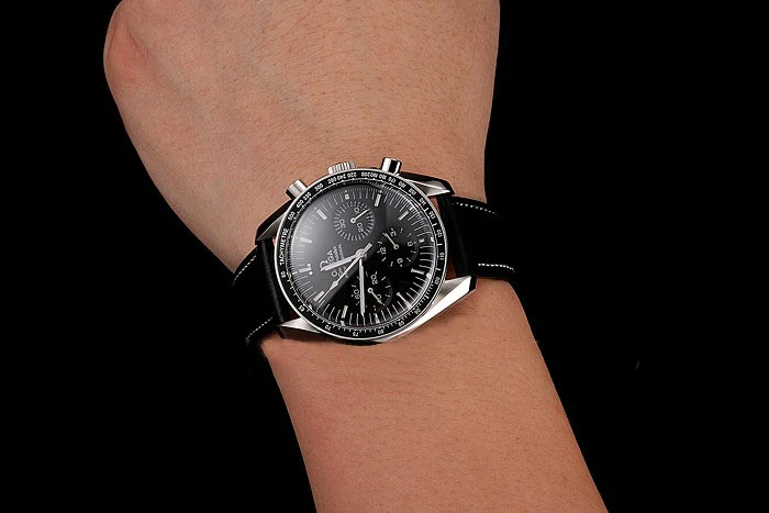 Omega Speedmaster Professional Black Dial Black Leather Bracelet new124552
