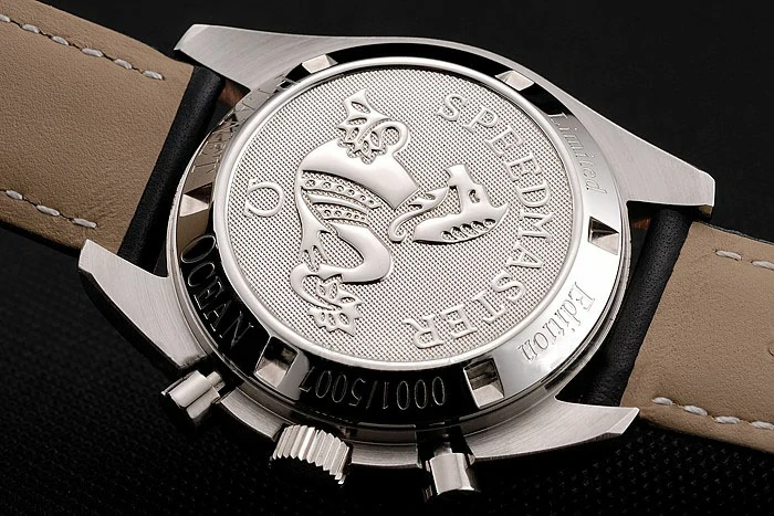 Omega Speedmaster Professional Black Dial Gold Accents Black Leather Bracelet new124553